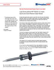 Kerk Lead Screw Allows RPT Motion to Create Quick and Cost-Effective Case Packer